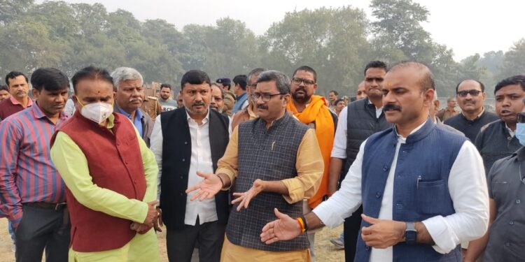 मुख्यमंत्री योगी आदित्यनाथ का 5 दिसंबर को चंदौली आएंगे, बाबा कीनाराम इंटर कॉलेज के मैदान में बन रहा जनसभा स्थल